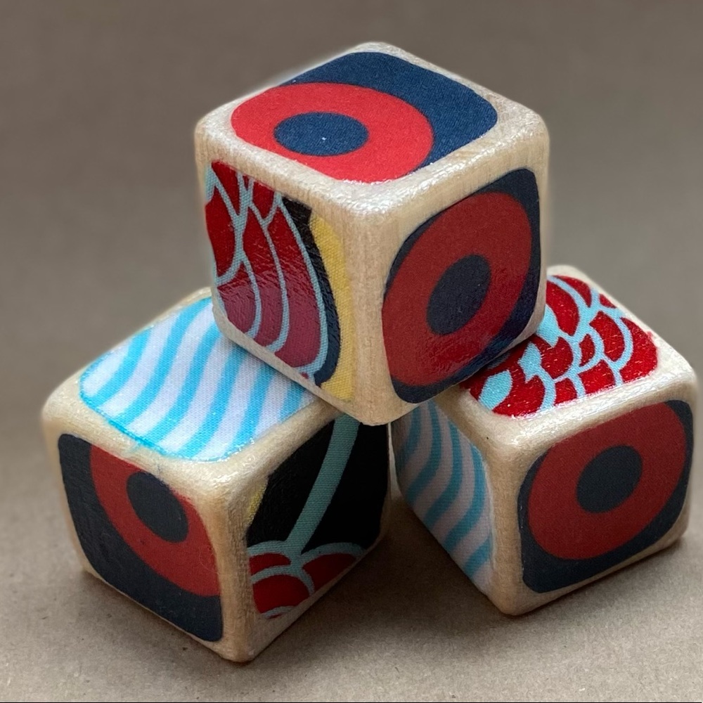 Set of 3 decorative 1.5 inch phish blocks